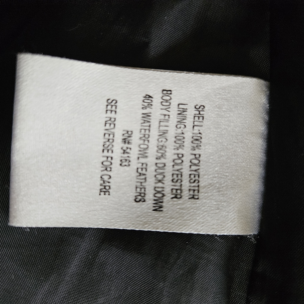 Calvin Kleon Down Coat Size XS Black Full 2 Way Zip Pockets - Picture 11 of 11